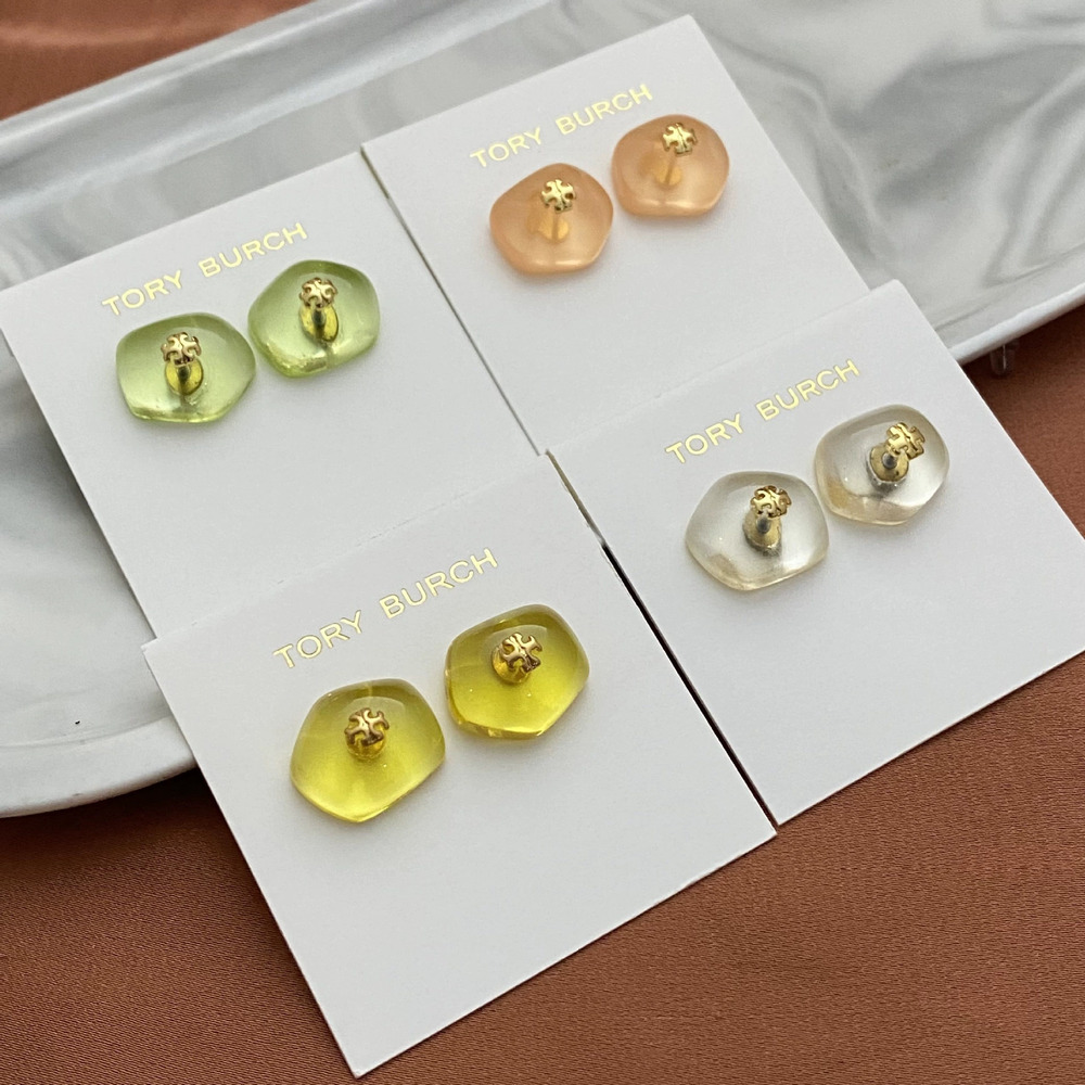 Tory Burch Irregular Acrylic Inlaid Letter Earrings